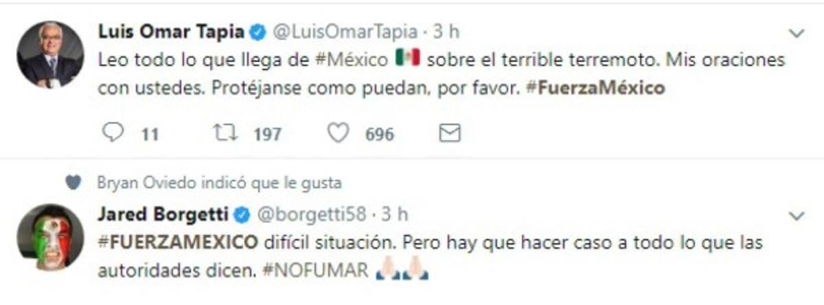 ¡Ojo! Famosos, deportistas e incluso Donald Trump envían sus mensajes de solidaridad a México