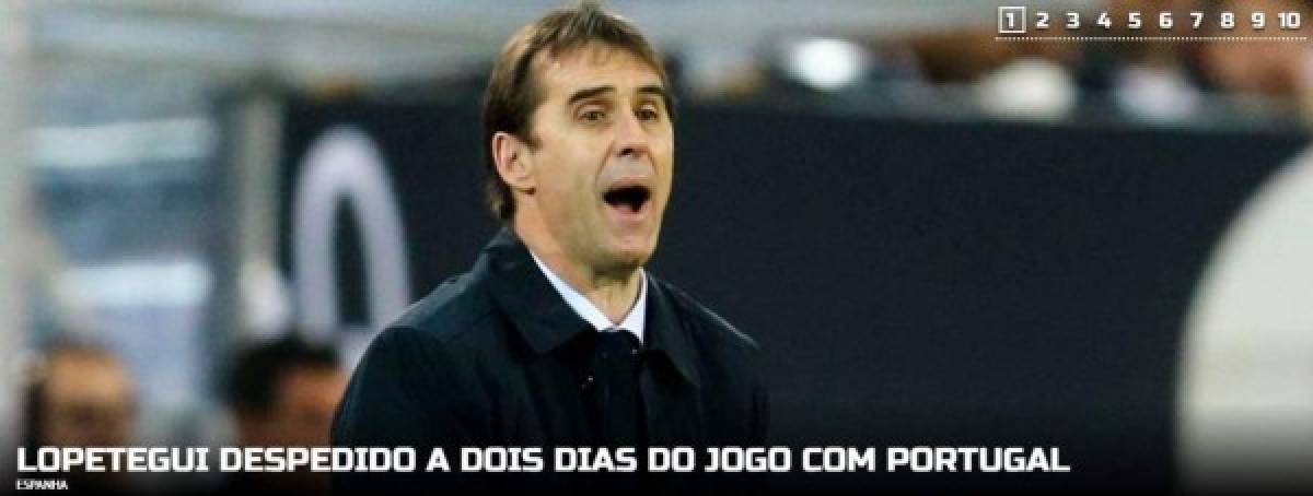 'Guerra Civil' y 'alta traición', titulares de la prensa mundial tras despido de Lopetegui