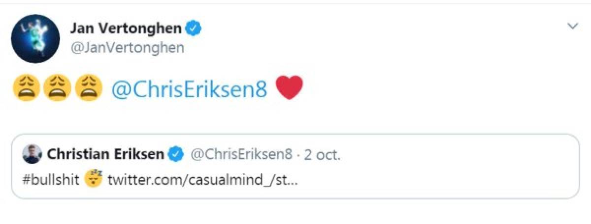 Eriksen explota tras los rumores de infidelidad de su esposa con un compañero de equipo