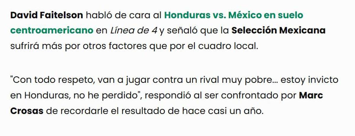 Faitelson dispara contra la Selección de Honduras y prensa de México le responde a Reinaldo Rueda
