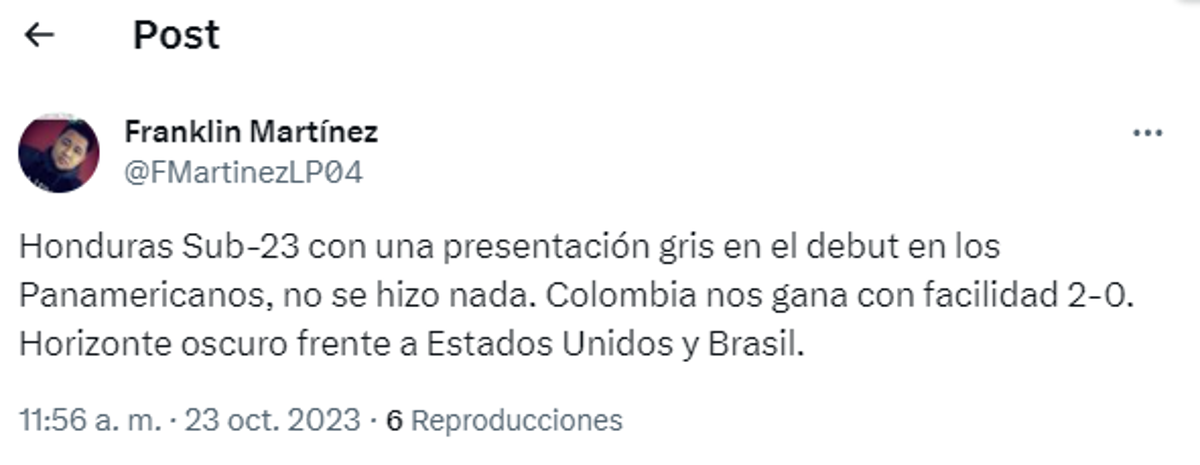 ¡Ya veían la derrota! Periodistas reaccionan por la triste presentación de Honduras en los Juegos Panamericanos 2023