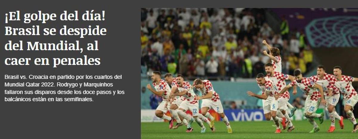 “Llora Brasil”, “Sorpresa Mundial”, “Croacia acaba con el baile”: Prensa internacional reacciona a la eliminación de la Canarinha