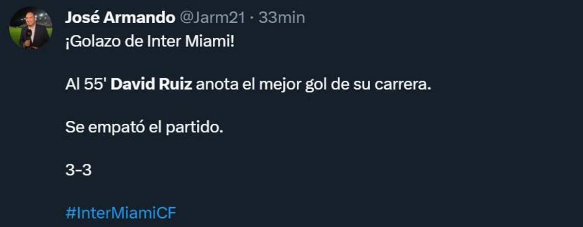 “Lo celebró con Messi”: Prensa internacional se rinde tras el golazo de David Ruiz con Inter Miami ante Al Hilal