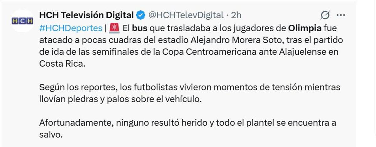 Vergüenza de ataque, descalificación y Concacaf se hará de la vista gorda: prensa de Honduras condena agresión contra Olimpia en Costa Rica