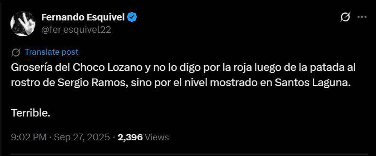Le dieron duro a Sergio Ramos: Indignación contra el Choco Lozano tras patadón contra el ex Real Madrid