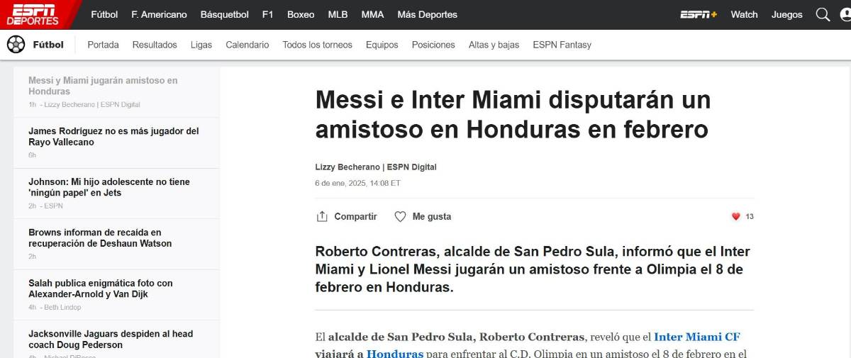 Messi y el Inter Miami generan opiniones por el amistoso en Honduras: “San Pedro Sula será la capital de Centroamérica”