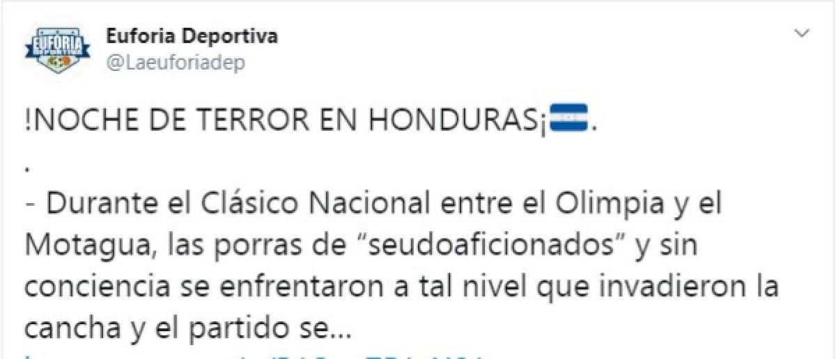 Lo que dice la prensa internacional sobre enfrentamientos entre barras del Olimpia y Motagua