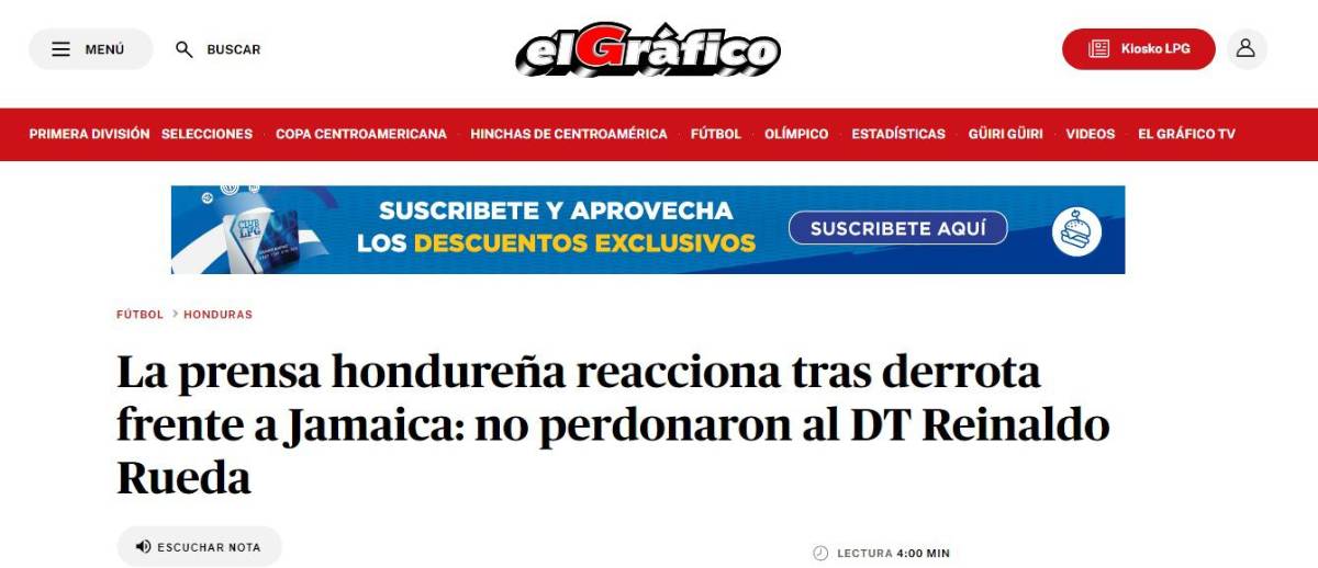 Prensa internacional se sorprendió por derrota de Honduras y en Jamaica festejan la victoria en Nations League