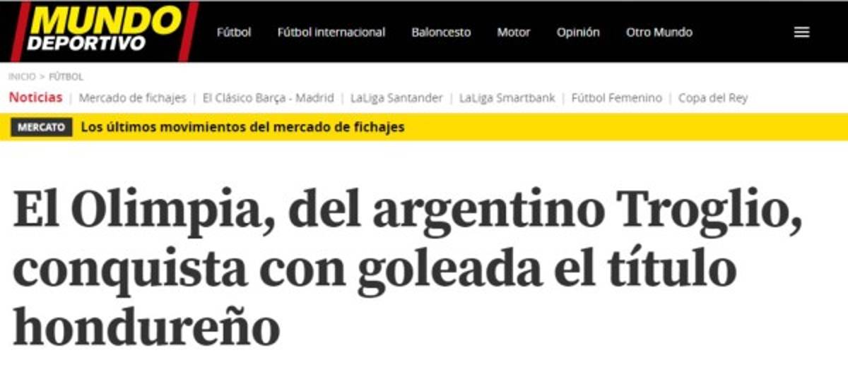 Reconocidos medios internacionales destacan título de Pedro Troglio en Honduras con Olimpia