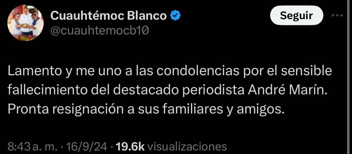 “Querido amigo...”: el último post de André Marín, mensaje de Faitelson y la despedida de los equipos mexicanos