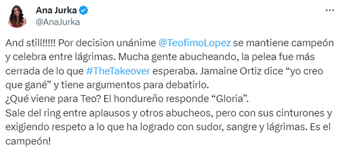 Teófimo López retuvo la corona con polémica y la prensa reacciona: “Defensa exitosa” y “Jamaine Ortiz fue robado”