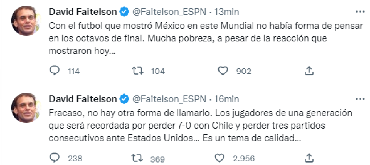 Faitelson y la prensa mexicana señalan al culpable del fracaso en Qatar 2022: “fuera Tata Martino por siempre”