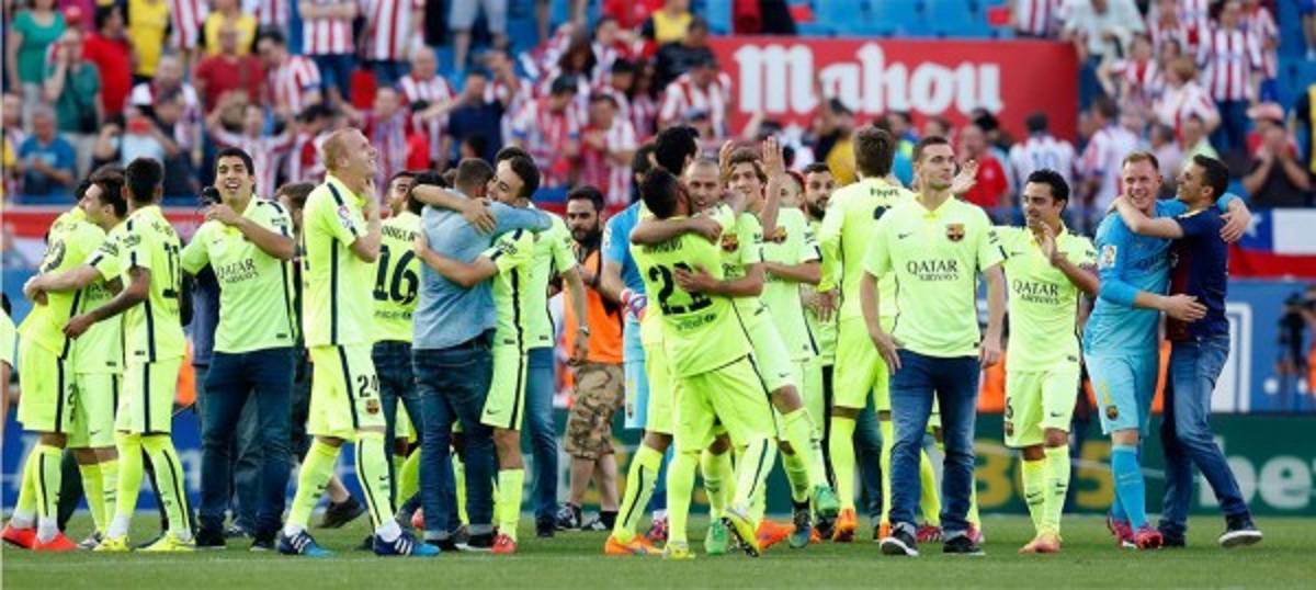 Barcelona campeón de la liga española tras vencer 1-0 a Atlético de Madrid