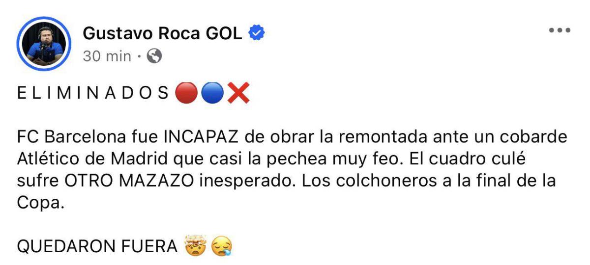 Honor a Barcelona, Al borde de la hazaña: la prensa reacciona tras la eliminación los culés y la clasificación del Atlético