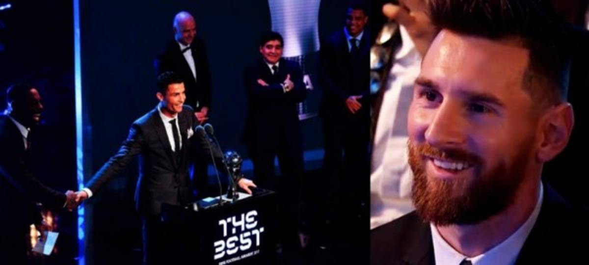 LO QUE NO SE VIO POR TV: ¡La cara de Messi cuando Cristiano fue elegido el 'The Best' de la FIFA!