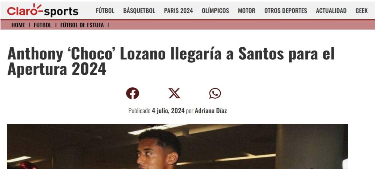 Prensa de México revela fecha de aterrizaje del Choco Lozano tras fichar por Santos: “Es un delantero de trayectoria”