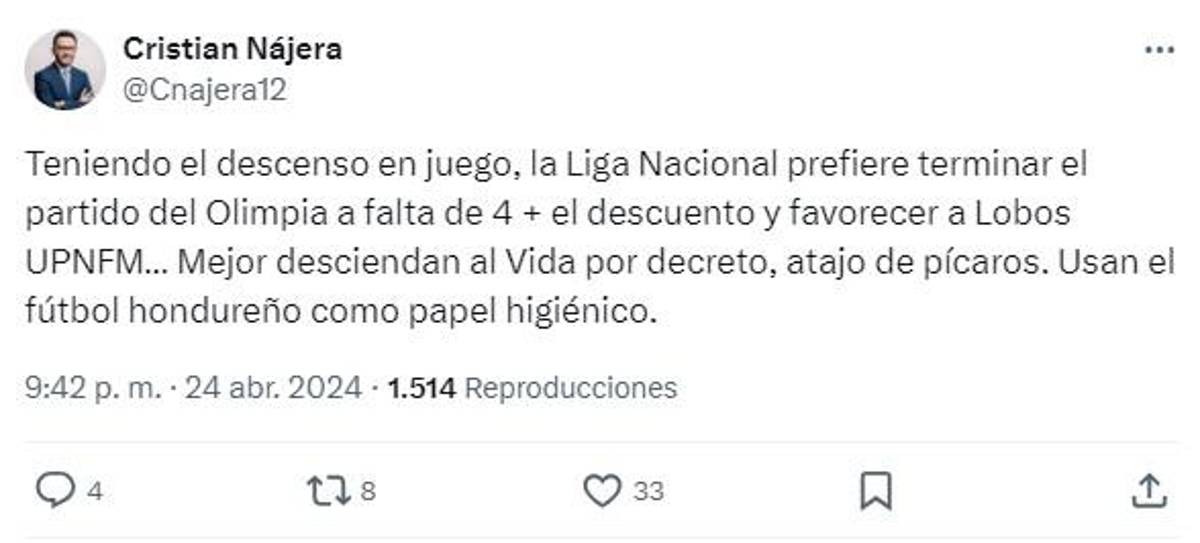Periodistas hondureños “explotan” tras lo ocurrido en el UPNFM-Olimpia en Choluteca: “Vergüenza” y “es un asco”