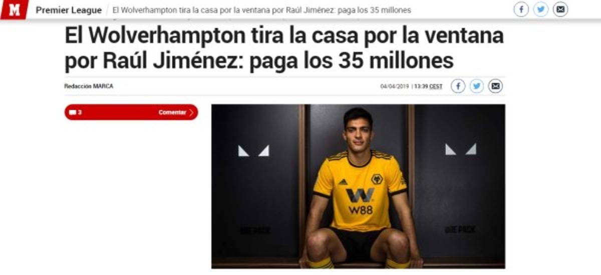 Lo que dice la prensa mundial sobre el fichaje de Raúl Jiménez: 'Histórico'