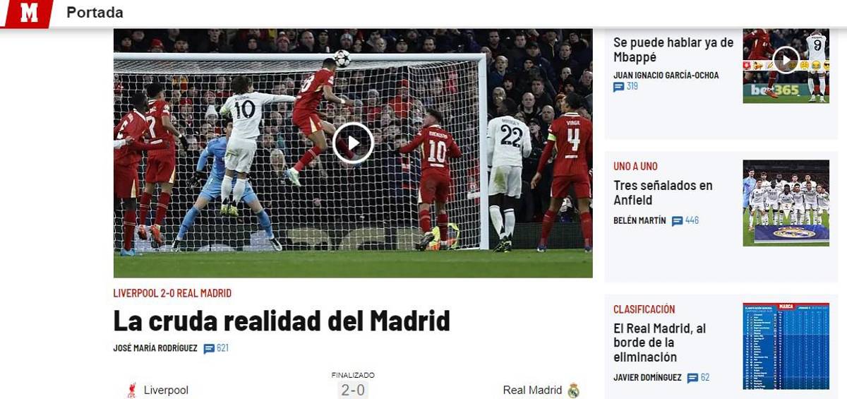 Lo que dice la prensa tras la dura derrota del Real Madrid ante el Liverpool en Champions y no perdonan a Mbappé