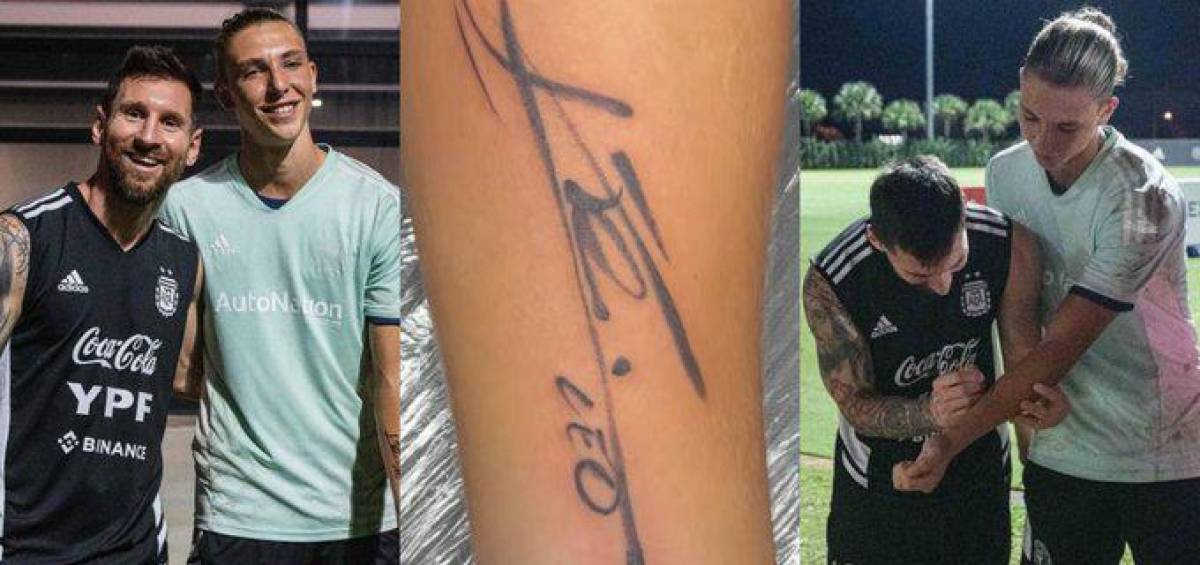 El portero juvenil del Inter de Miami se tatuó la firma de Lionel Messi.
