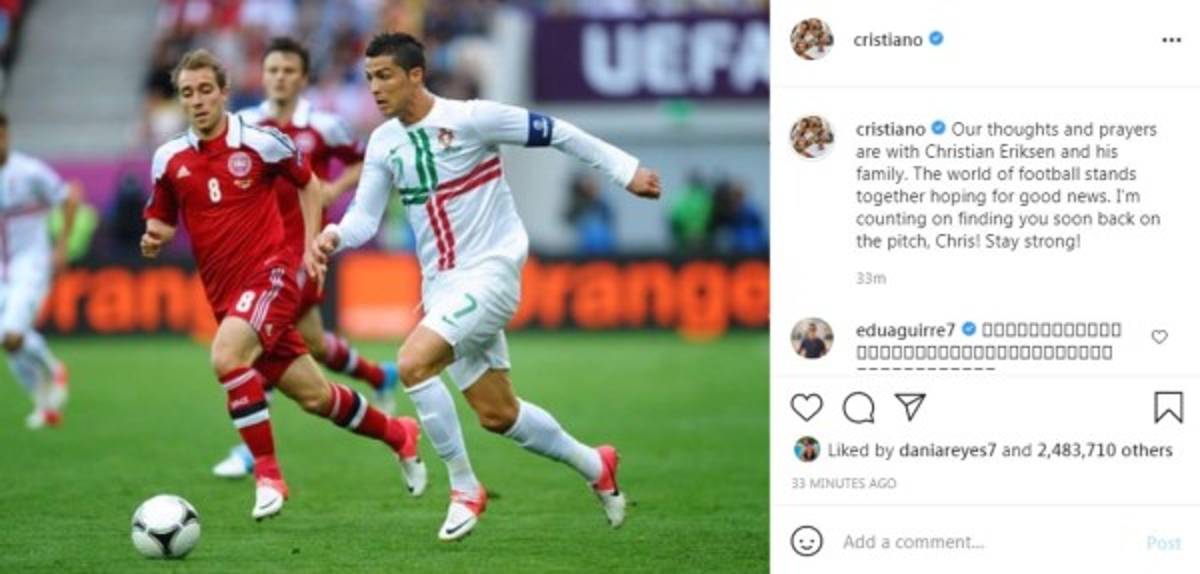 Los mensajes luego de que Eriksen cayera fulminado en pleno partido de la Euro: ¡No, por Dios!