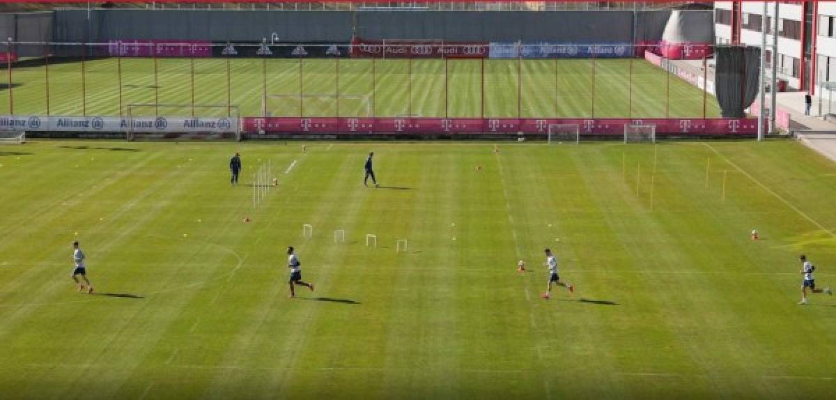 ¿Y el coronavirus? Sin abrazos y en grupos, así fue el entrenamiento del Bayern Munich