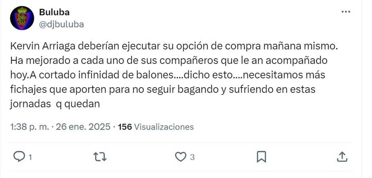 “Estoy enamorado del fichaje de Kervin Arriaga”: aficionados del Zaragoza y periodistas llenan de elogios al hondureño tras victoria contra Málaga