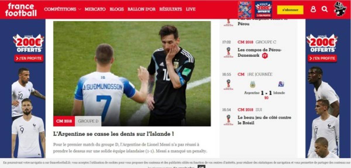 Prensa mundial: Messi el señalado por empate de Argentina ante Islandia