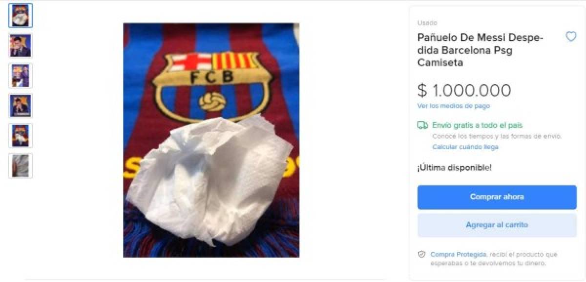 Piden una fortuna: ponen a la venta el Kleenex con ADN de Messi que utilizó en su despedida del FC Barcelona