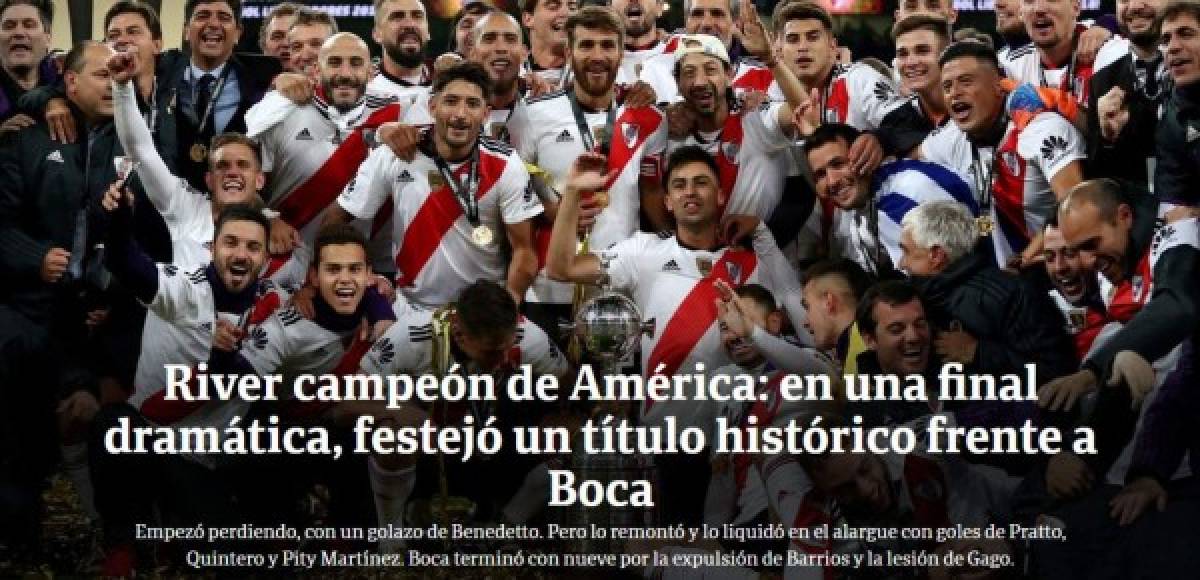 ¡Campeones! La prensa mundial se rinde ante River tras conquistar la Copa Libertadores