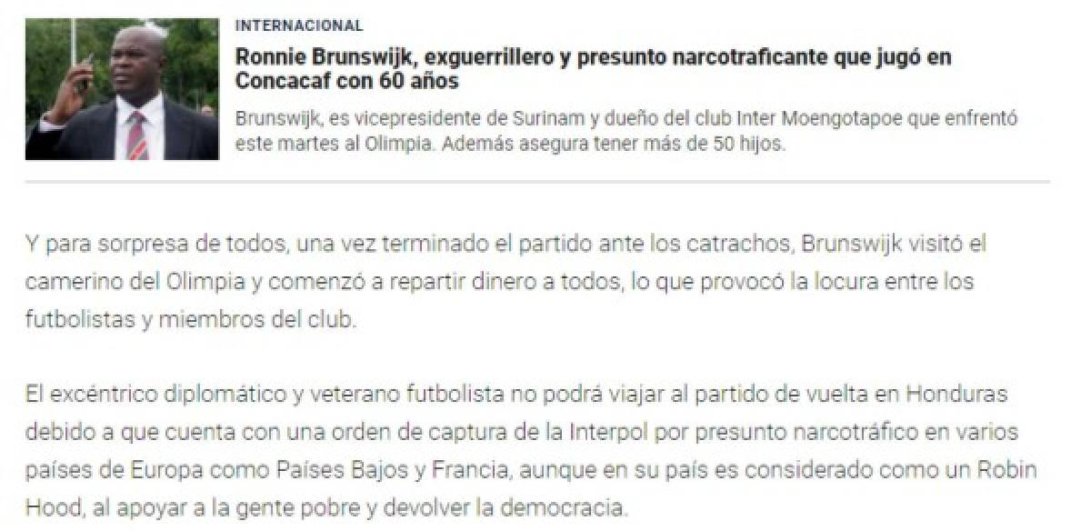 'Un equipo grande no puede dar esta imagen, genera vergüenza y pena': prensa deportiva explota luego de que vicepresidente de Surinam regalara dinero al Olimpia  