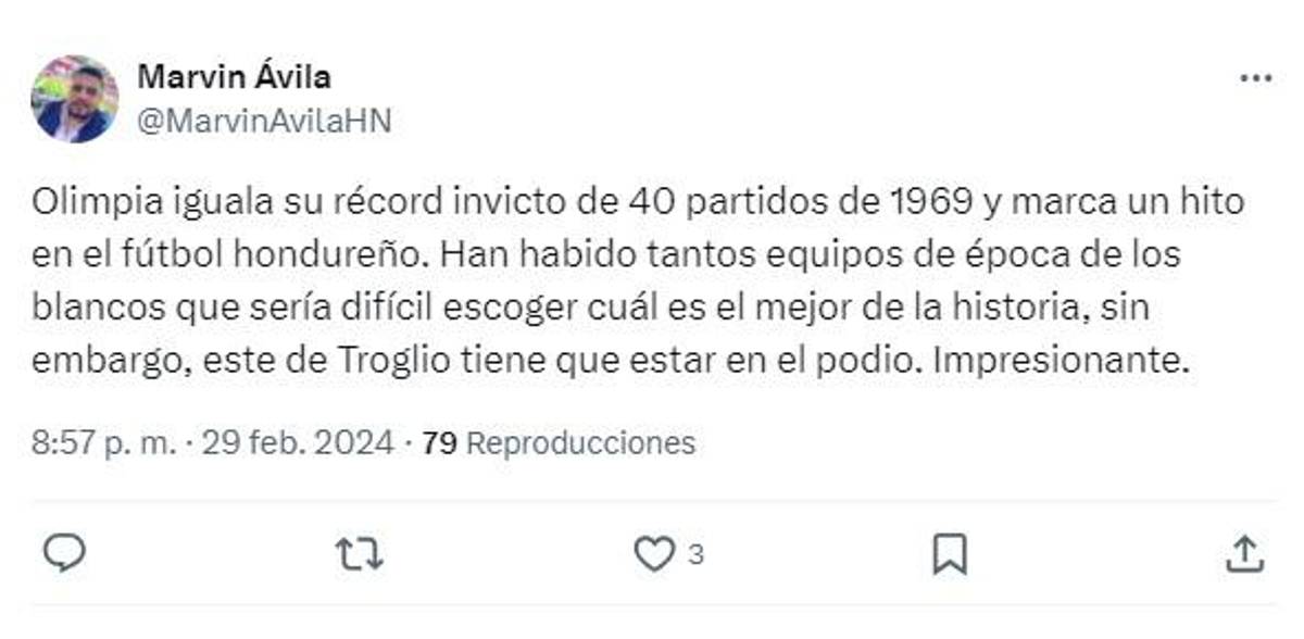 Lo que dice la prensa de Honduras del Olimpia y el impresionante récord que igualó: “De época e incomparable”