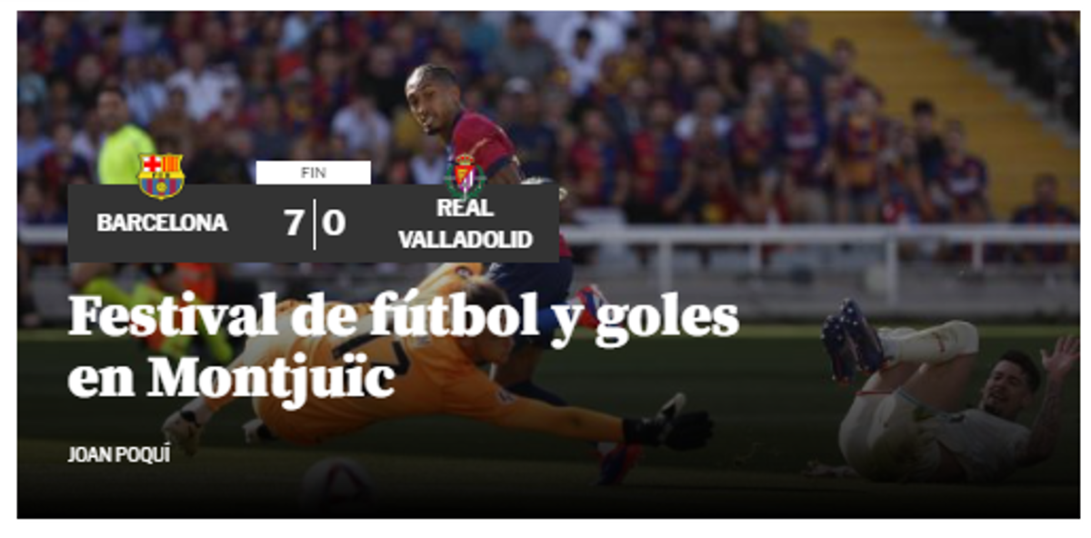 Barcelona propinó paliza y esto dice la prensa: “Pensaban que estábamos para descenso, pero somos los mejores y líderes”