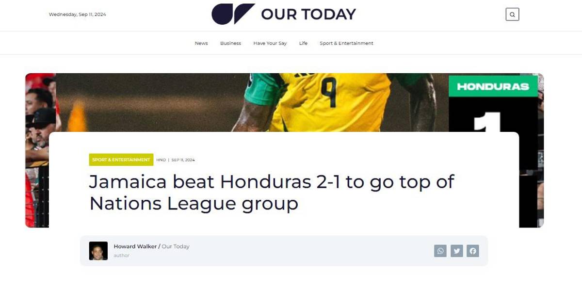 Prensa internacional se sorprendió por derrota de Honduras y en Jamaica festejan la victoria en Nations League