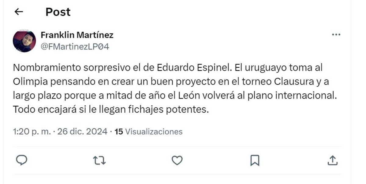 “Tiembla Motagua, Troglio le dejó la vara alta y no es perfil bomba”: prensa hondureña e internacional sobre el nombramiento de Eduardo Espinel como DT de Olimpia