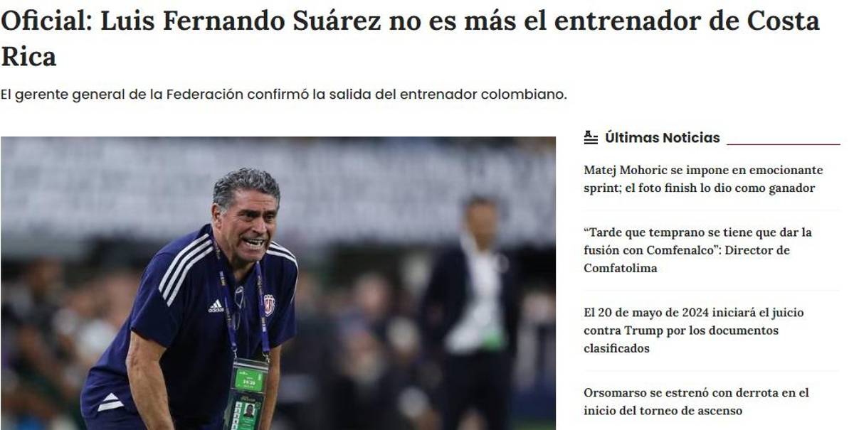 La prensa reacciona tras despido de Luis Suárez de la Selección de Costa Rica: “Por malos resultados”, “La Sele estaba muerta”