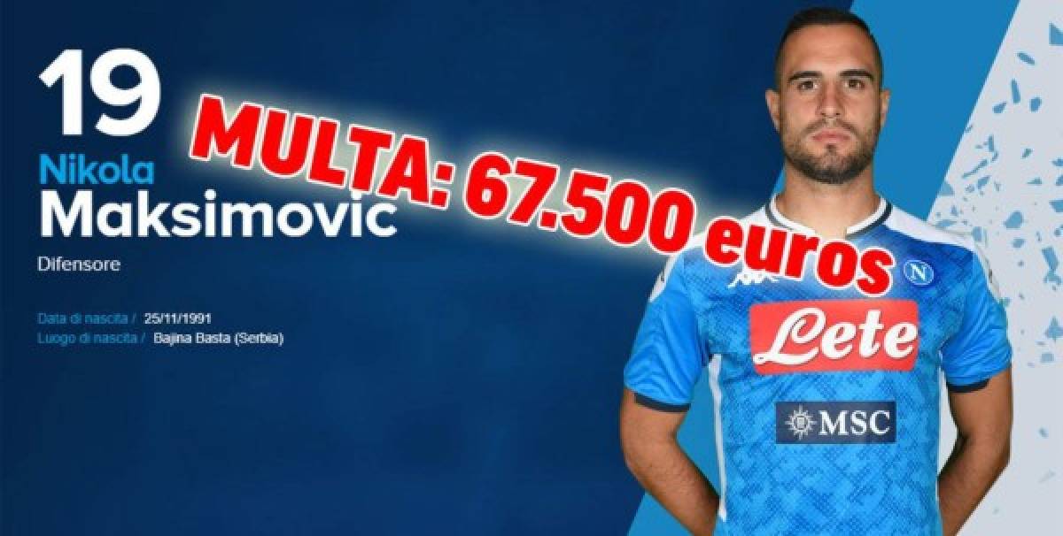 Se filtran las multas a los jugadores del Napoli y Chucky Lozano entre los más afectados