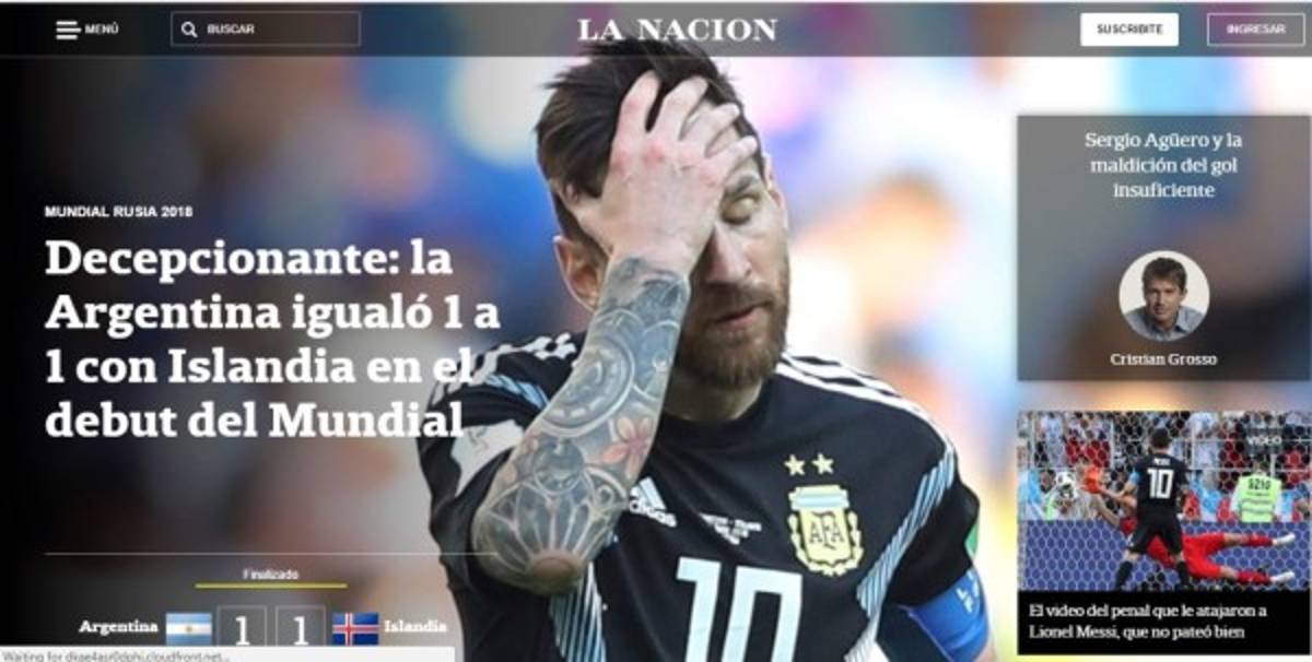 Prensa mundial: Messi el señalado por empate de Argentina ante Islandia