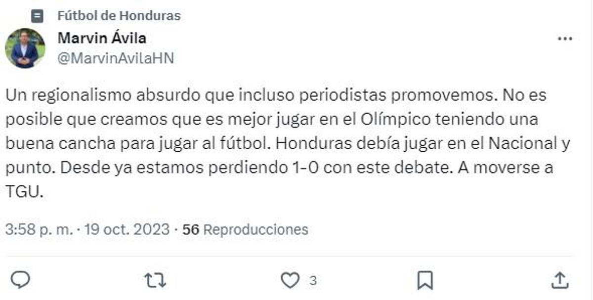 Lo que dicen los periodistas de Honduras sobre la decisión de jugar ante México en el estadio Nacional: “Es la mejor cancha y punto”