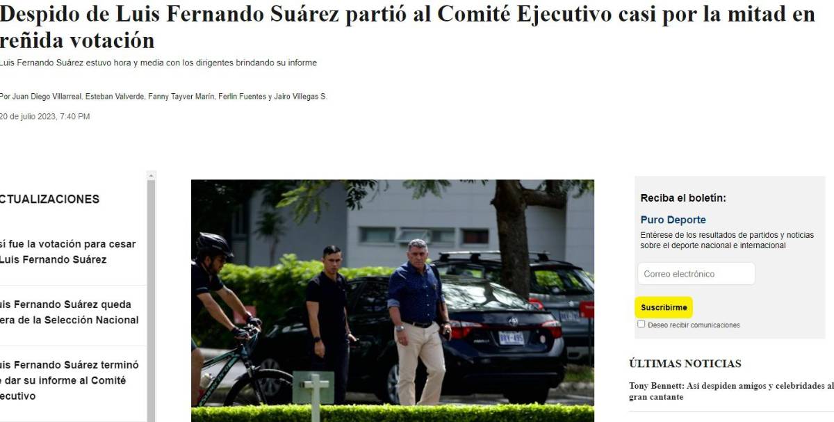 La prensa reacciona tras despido de Luis Suárez de la Selección de Costa Rica: “Por malos resultados”, “La Sele estaba muerta”