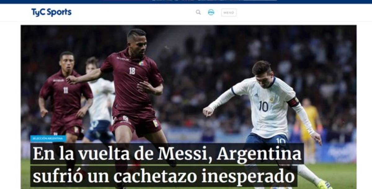 Los medios argentinos y sus titulares sobre derrota de Argentina en la vuelta de Messi