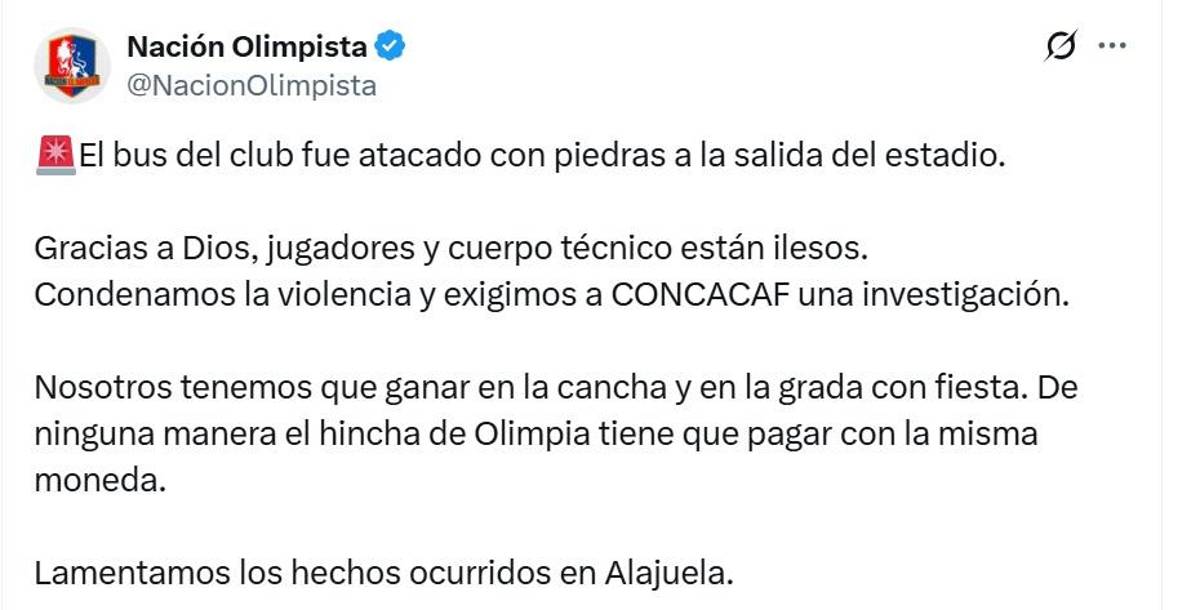 Vergüenza de ataque, descalificación y Concacaf se hará de la vista gorda: prensa de Honduras condena agresión contra Olimpia en Costa Rica