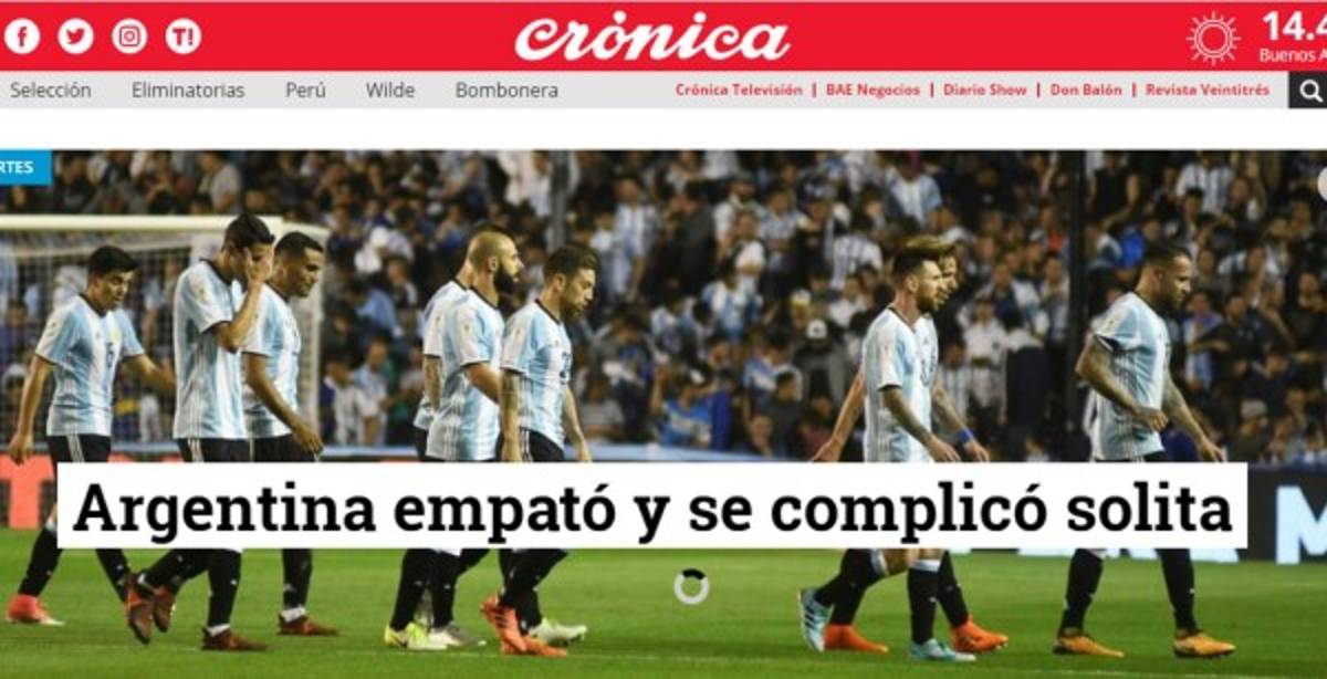 IMPERDIBLES: Las duras portadas a la Selección Argentina tras el empate ante Perú