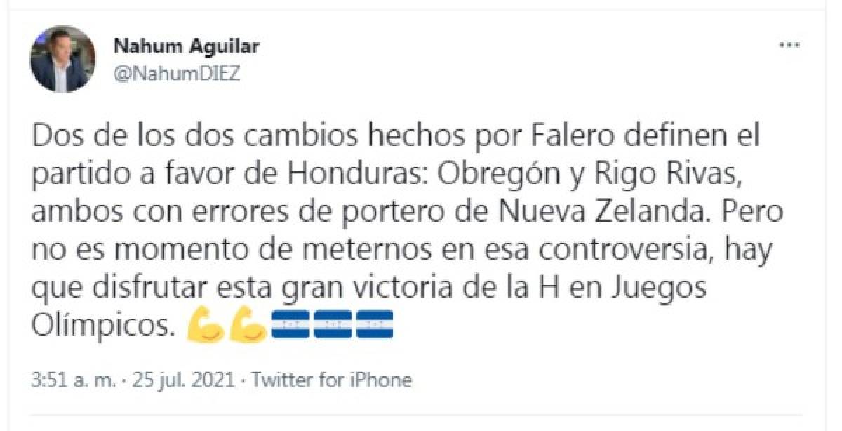 Periodistas reaccionan con el triunfo de Honduras en Tokio y lo que dicen en Nueva Zelanda: ''Una derrota desgarradora''