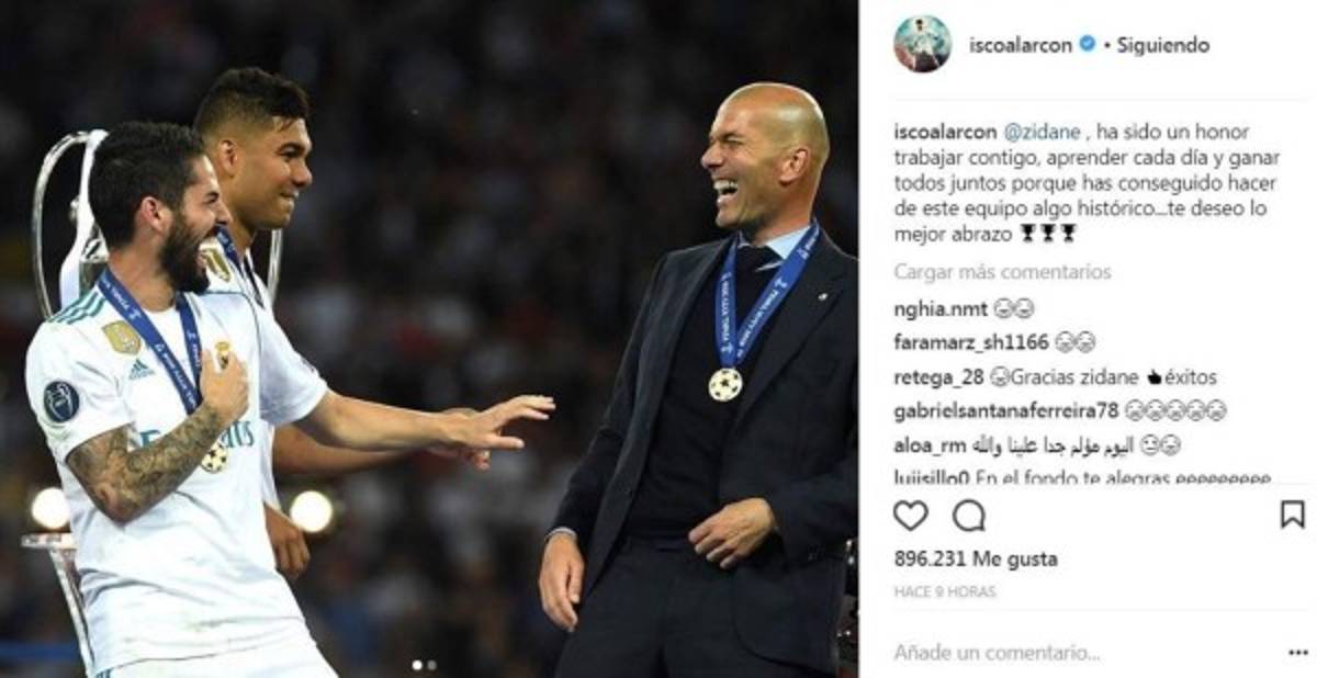 Emotivas palabras: Así se despidieron de Zidane los jugadores del Real Madrid en sus redes sociales