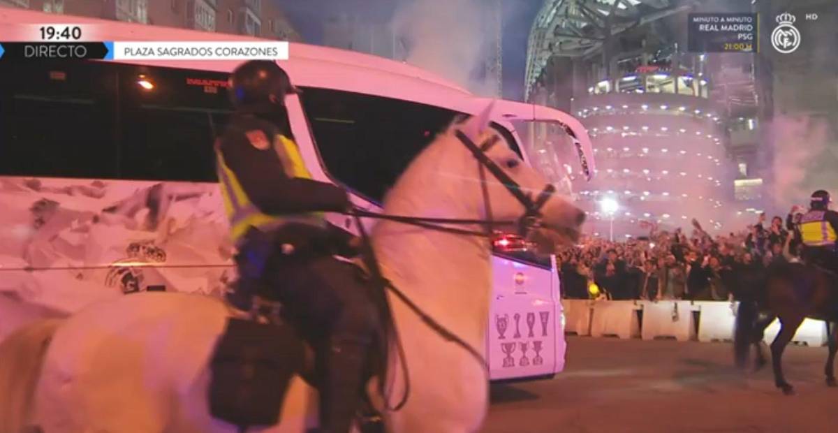 Espectacular recibimiento a los jugadores del Real Madrid en el Bernabéu y los invitados de lujo