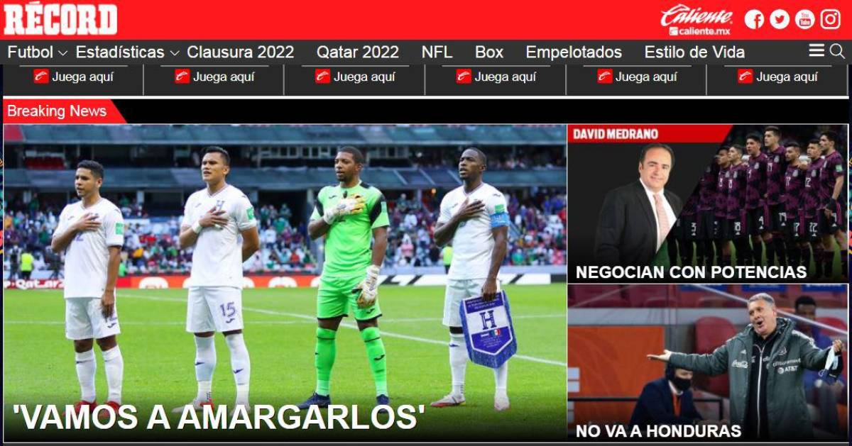 Prensa azteca, dividida sobre el Honduras-México: “Triunfo en la bolsa; no será fácil, nos quieren echar del Mundial”