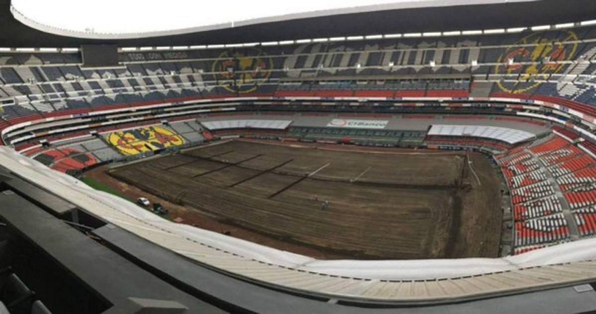 Sin pasto: Así de feo luce el Estadio Azteca previo a la liguilla en México