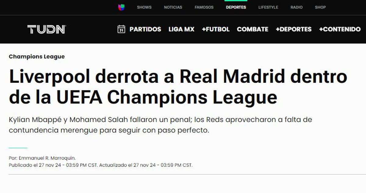 Lo que dice la prensa tras la dura derrota del Real Madrid ante el Liverpool en Champions y no perdonan a Mbappé