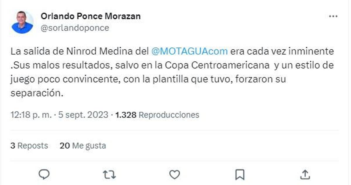 Lo que dicen los periodistas hondureños sobre el despido de Ninrod Medina en Motagua: “Nunca fue el DT que ocupaban”